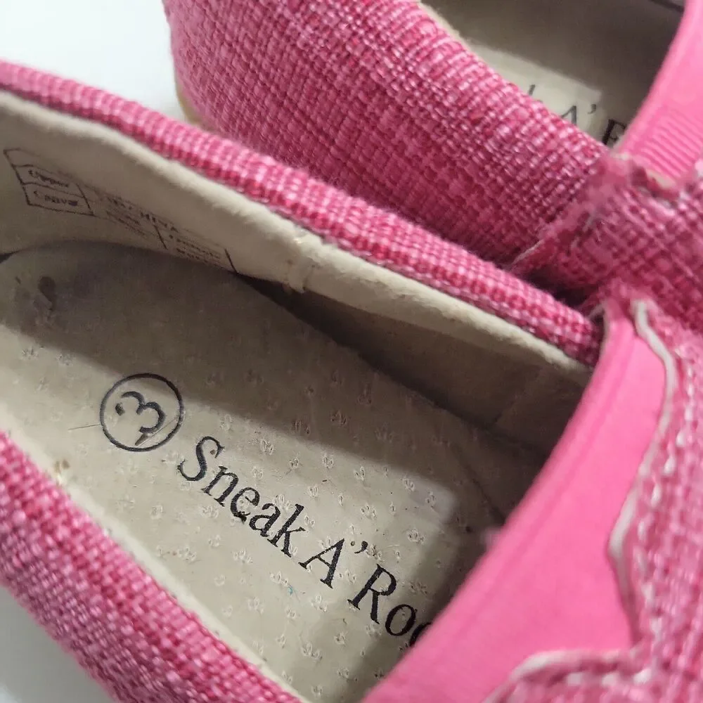 Sneak A Peek Baby Girl 3 Shoes Round Toe Slip On Pink Squeak Sneakers No Whistle